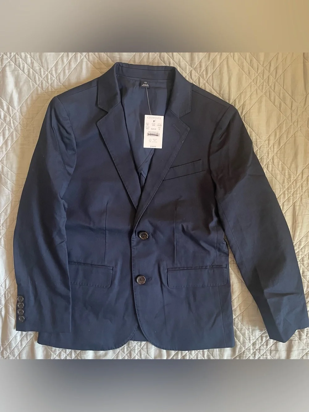 J. CREW Boys' Ludlow suit jacket in chino Navy Size 10 NWT $158 CH430